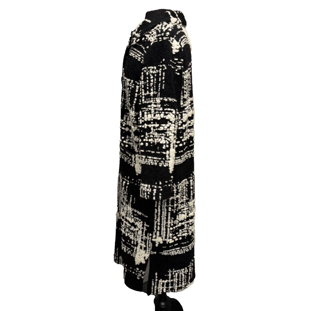 NEW Liv by Habitat Off The Grid Retro Coat Size S Black White Button Up Long - Picture 4 of 9